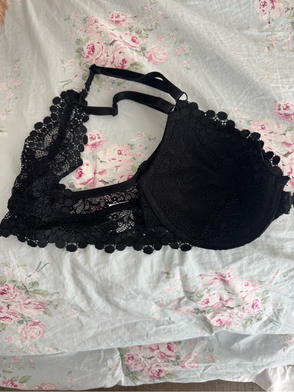 Black Lace Balcony Bra - Women Intimates